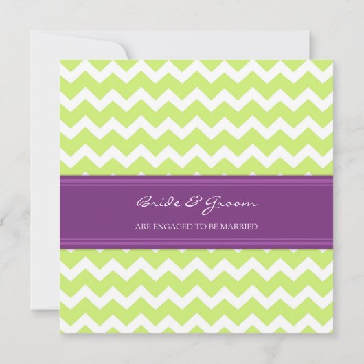 Invitations du Plum Lime Chevron (Dos)