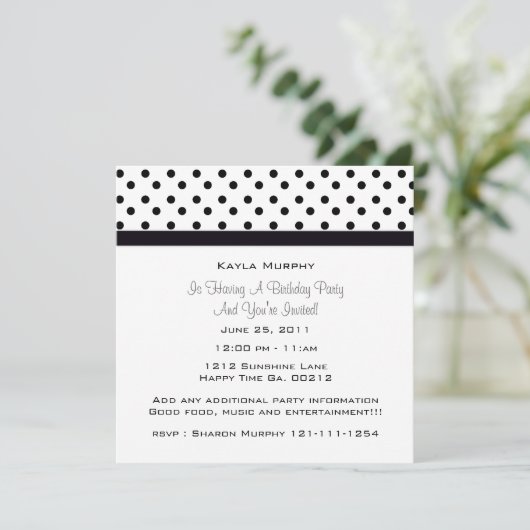 Invitations du Polka Dot Party (Debout devant)