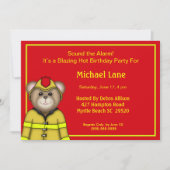 Invitations du pompier à la fête d'anniversaire (Devant)