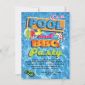 Invitations du pool et du barbecue (Devant)