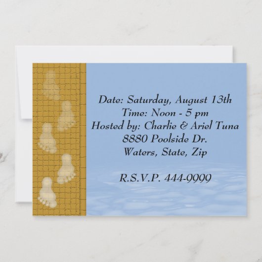 Invitations du Pool Party (Dos)