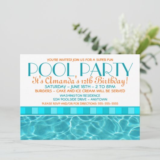 Invitations du pool Party (Debout devant)