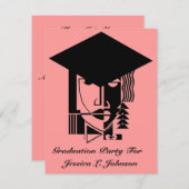 Invitations du Pop Art Graduation Party Abstrait (Devant / Derrière)