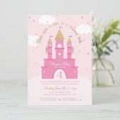 Invitations du Princess Party | Château rose et or (Debout devant)
