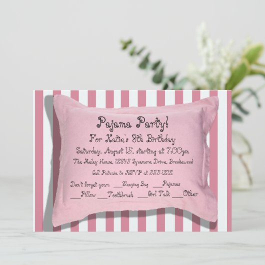 Invitations du pyjama Party (Debout devant)