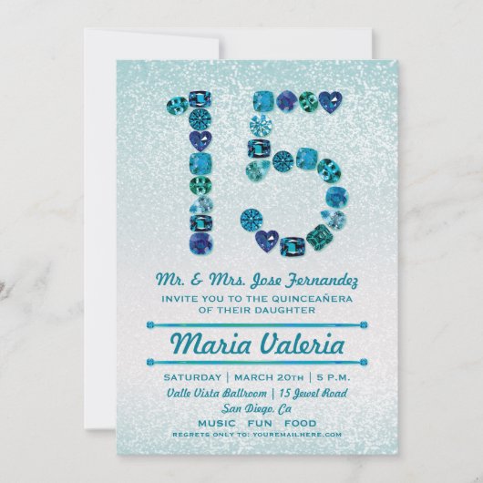 Invitations du Quinceañera, 15e anniversaire de la (Devant)