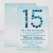 Invitations du Quinceañera, 15e anniversaire de la (Devant / Derrière)