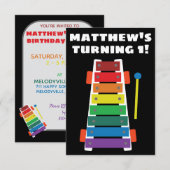 Invitations du Rainbow Xylophone Classic Toy Party (Devant / Derrière)