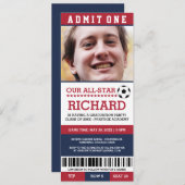 Invitations du Red and Blue Soccer Graduer Party (Devant / Derrière)