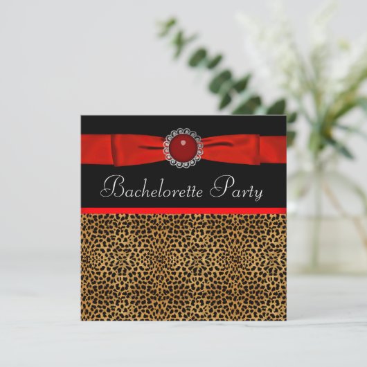 Invitations du Red Leopard Bachelorette Party (Debout devant)