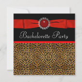 Invitations du Red Leopard Bachelorette Party (Devant)