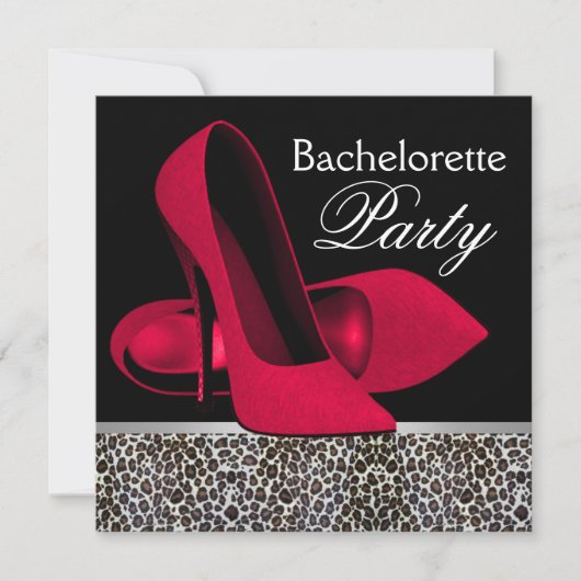 Invitations du Red Leopard Bachelorette Party (Devant)