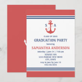 Invitations du Red Nautical Graduation Party (Devant / Derrière)