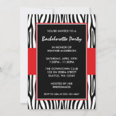 Invitations du Red Zebra Bachelorette Party (Devant)