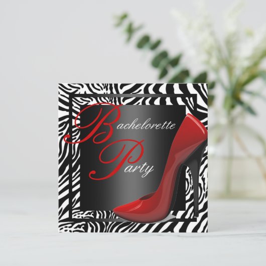 Invitations du Red Zebra Bachelorette Party (Debout devant)