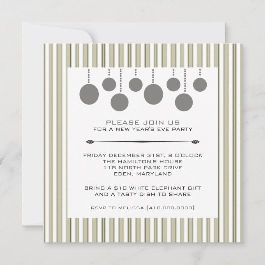 Invitations du réveillon du Nouvel An (Devant)
