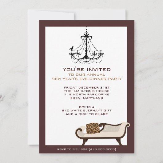 Invitations du réveillon du Nouvel An (Devant)