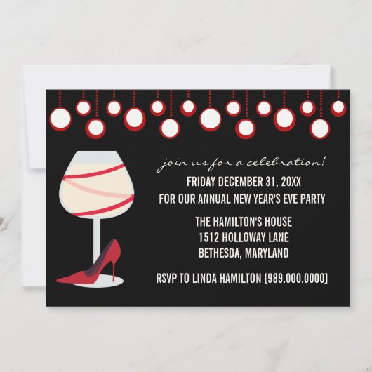 Invitations du réveillon du Nouvel An (Devant)