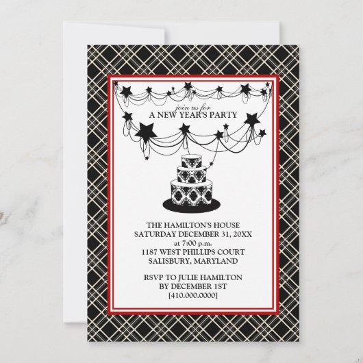 Invitations du réveillon du Nouvel An (Devant)