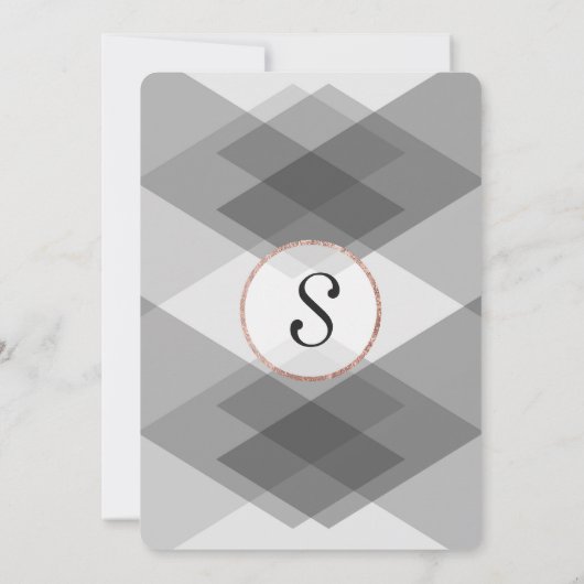 Invitations du Rose Gold Grey Geo Bachelorette Par (Dos)