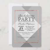 Invitations du Rose Gold Grey Geo Bachelorette Par (Devant)