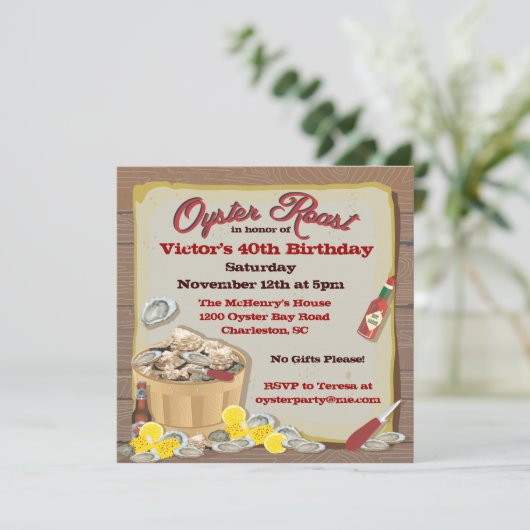 Invitations du rôti d'huître (Debout devant)