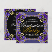 Invitations du Royal Diva Purple Graduation Party (Devant / Derrière)