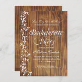 Invitations du Rustic Wood Country Bachelorette Pa (Devant / Derrière)