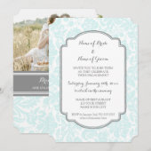 Invitations du Sky Blue Grey Photo Engagement Part (Devant / Derrière)