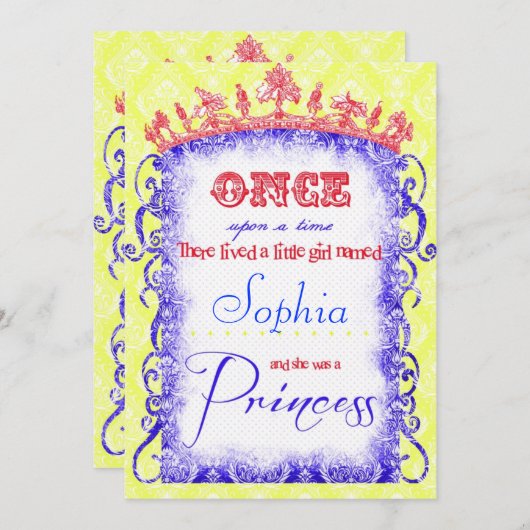 Invitations du Snow White Princess Party (Devant / Derrière)