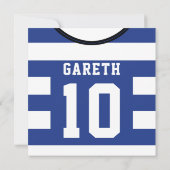 Invitations du Soccer Jersey à thème Modèle, Bleu (Dos)