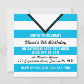 Invitations du Soccer Jersey à thème Modèle, Bleu (Devant)