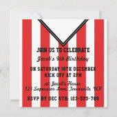 Invitations du Soccer Jersey à thème Modèle, Rouge (Devant)