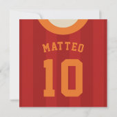 Invitations du Soccer Jersey à thème Modèle, Rouge (Dos)
