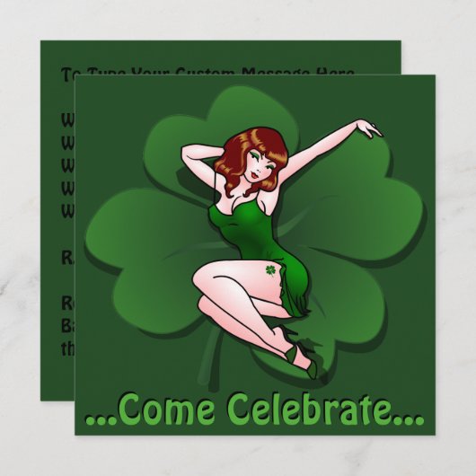 Invitations du St Patrick's Party personnalisées c (Devant / Derrière)