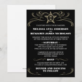 Invitations du sud noires de mariage de style (Devant / Derrière)
