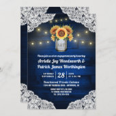 Invitations du Sunflower Mason Jar (Devant / Derrière)