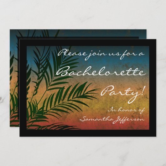 Invitations du Sunset Palm Tree Party (Devant / Derrière)