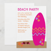 Invitations du Surfboard Beach Party (Devant / Derrière)
