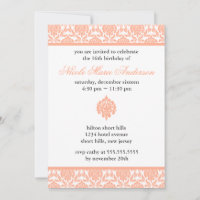 Invitations du Sweet sixteen Damas
