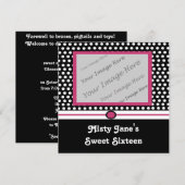 Invitations du Sweet sixteen Dots Moderne (Devant / Derrière)
