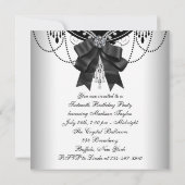 Invitations du Sweet sixteen noir blanc (Dos)