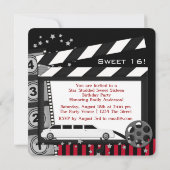 Invitations du Sweet sixteen Star de cinéma (Dos)