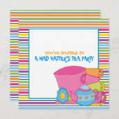 Invitations du Tea Party de Mad Hatter (Devant / Derrière)