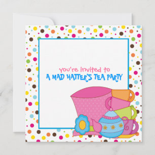 Invitations du Tea Party de Mad Hatter