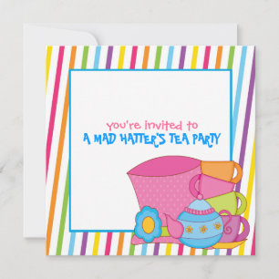 Invitations du Tea Party de Mad Hatter