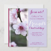 Invitations du Tea Party de printemps rose (Dos)