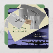 Invitations du Thème Party des années 1940 (Devant / Derrière)