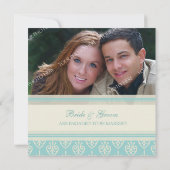 Invitations du Turquoise Photo Engagement Party (Dos)