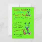 Invitations du type vert heureux RSVP (Dos)